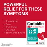 Coricidin HBP Cold & Flu Relief Tablets, 20 CT, thumbnail image 2 of 9