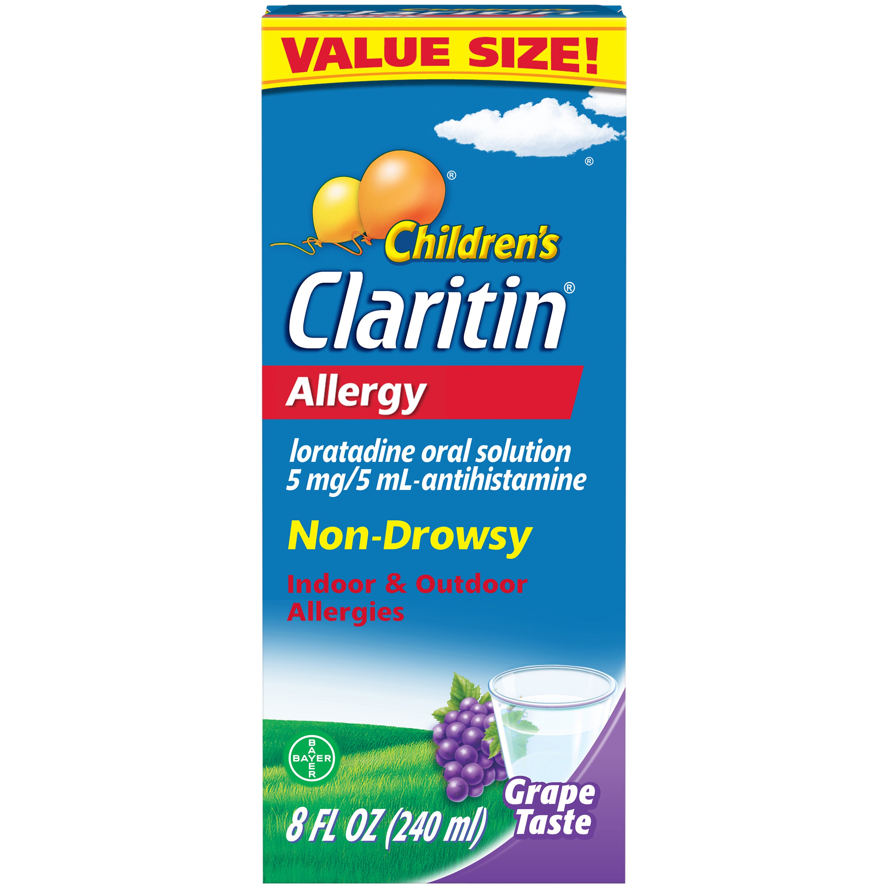 Claritin Children's Non Drowsy Allergy Relief Liquid, Grape, 8 Oz , CVS