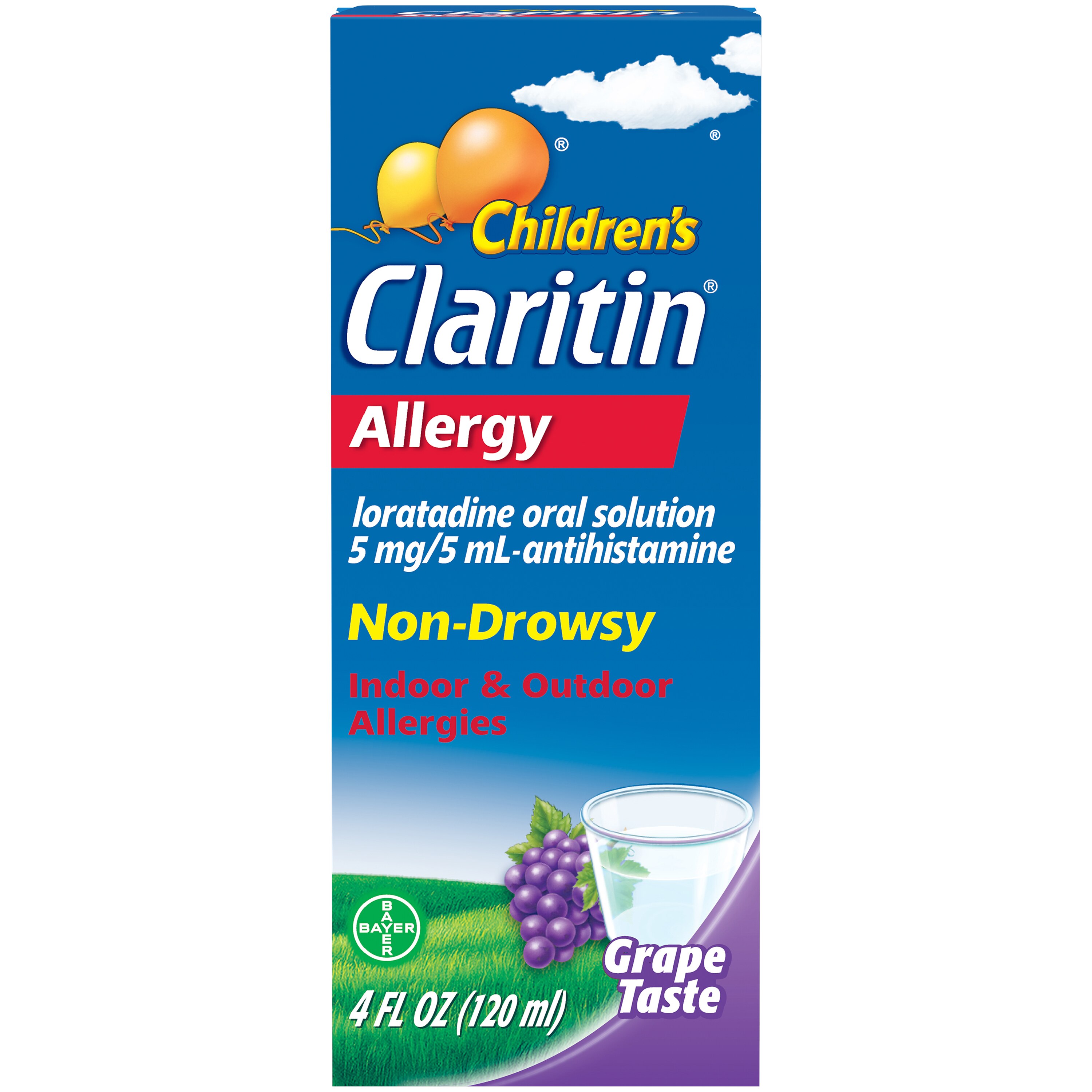 Claritin Children's Non Drowsy Allergy Relief Liquid, Grape, 4 Oz , CVS