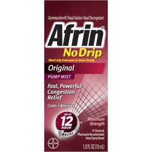 Afrin No Drip Original Pump Nasal Mist, Fast & Powerful Congestion Relief, 0.5oz (15mL)