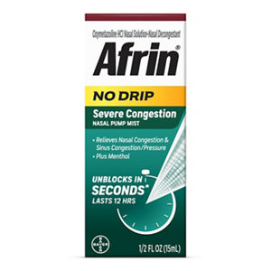 Afrin No Drip Severe Congestion Nasal Decongestant Pump Mist, 0.5 OZ