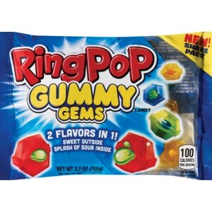 Ring Pop Gummy Gems 2-Flavors-In-1 Candy, 3.7 OZ