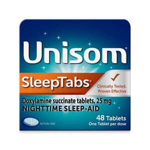 Unisom SleepTabs Nighttime Sleep-Aid 25 MG Doxylamine Succinate Tablets, 48 CT