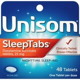 Unisom SleepTabs Nighttime Sleep-Aid 25 MG Doxylamine Succinate Tablets, 48 CT, thumbnail image 1 of 7