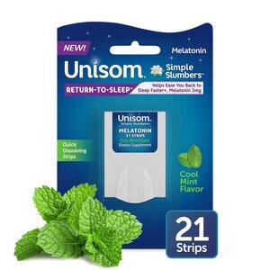 Unisom Simple Slumbers Return-to-Sleep Melatonin Strips, Cool Mint, 21 Ct , CVS