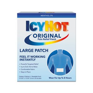  Icy Hot Max Strength Lidocaine Plus Menthol Pain Relief Patches for Back or Large Area, 5 CT 