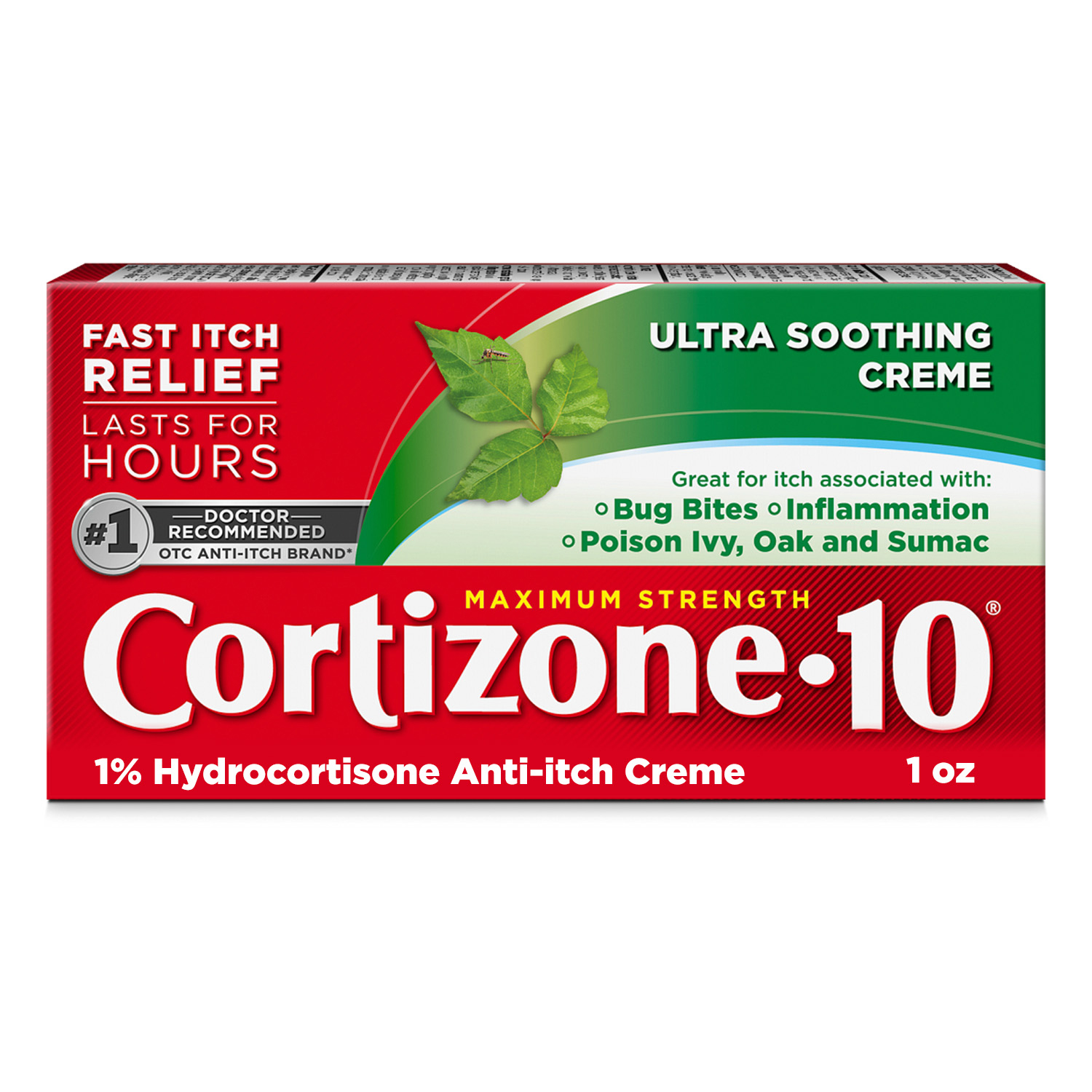 Cortizone 10 Maximum Strength Hydrocortisone Anti Itch Relief Cream, 1 OZ