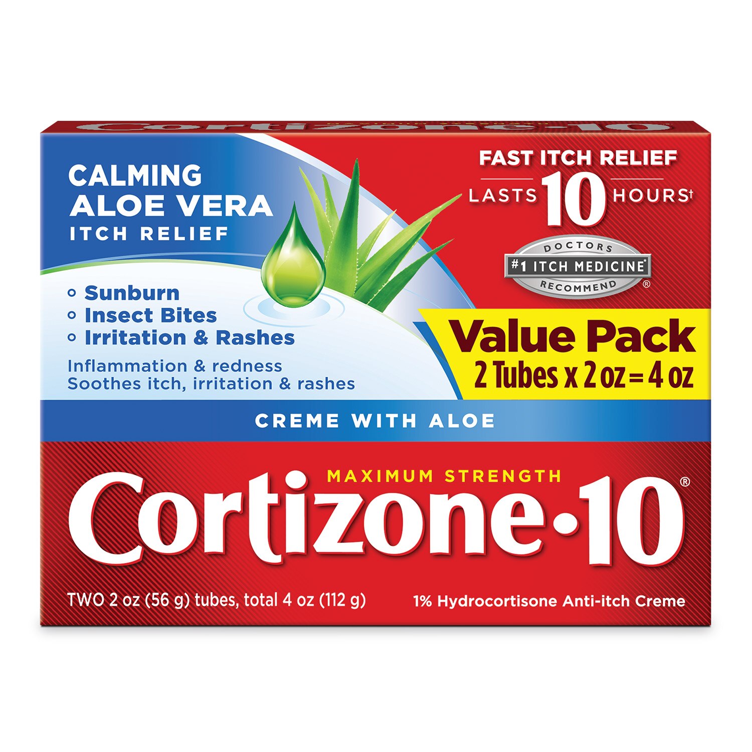 Cortizone-10 Maximum Strength Anti-Itch Cream, 2 Oz, 2 Ct - 4 Oz , CVS