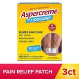 Aspercreme Lidocaine Pain Relief Patch, XL, 3 CT, thumbnail image 1 of 9