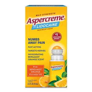  Aspercreme Essential Oils Lidocaine Pain Relief With Bergamot Orange, No Mess Applicator, 2.5 OZ 