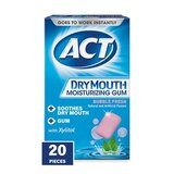 ACT Dry Mouth Moisturizing Gum With Xylitol, Sugar Free Bubble Fresh, 20 Count, thumbnail image 1 of 7