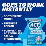 ACT Dry Mouth Moisturizing Gum With Xylitol, Sugar Free Bubble Fresh, 20 Count, thumbnail image 5 of 7
