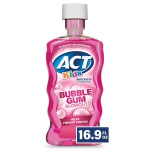 ACT Kids Anticavity Fluoride Rinse, Bubblegum Blowout, 16.9 OZ