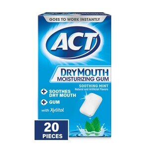 ACT Dry Mouth Moisturizing Gum (20 Ct, Soothing Mint)