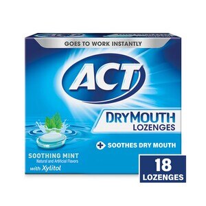 Act Dry Mouth Lozenges With Xylitol, Soothing Mint, 18 Ct , CVS