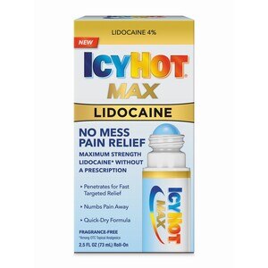 Icy Hot Max Lidocaine Pain Relief No Mess Roll-On, 2.5 FL OZ