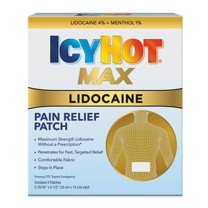 Icy Hot Max Lidocaine Pain Relief Patch, 5 CT