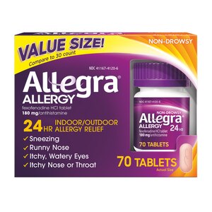 Allegra Allergy 24HR Non Drowsy Antihistamine Tablets, 70 Ct , CVS