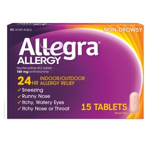 Allegra Adult Non-Drowsy Antihistamine Tablets For 24-Hour Allergy Relief, 15 Ct , CVS