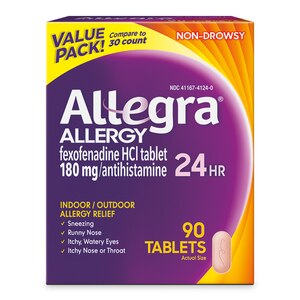 Allegra Allergy 24HR Non Drowsy Antihistamine Tablets, 90 Ct , CVS