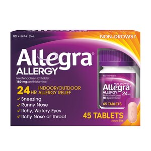 Allegra Allergy 24HR Non Drowsy Antihistamine Tablets, 45 Ct , CVS