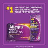 Allegra Adult Non-Drowsy Antihistamine Tablets for 12-Hour Allergy Relief, 60 mg, 12 CT, thumbnail image 4 of 7