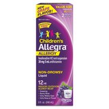 Children's Allegra 12HR Non-drowsy Antihistamine Liquid, Grape, 8 OZ, thumbnail image 1 of 7