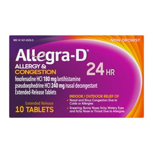 Allegra-D 24HR Allergy Relief & Decongestant Extended Release Tablets, Non-Drowsy