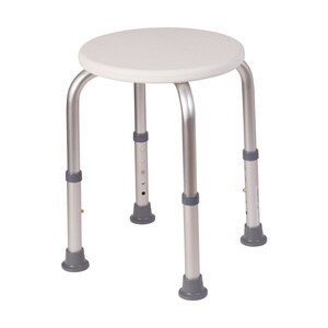 HealthSmart Extra Compact Lightweight Shower Stool with Adjustable Height, White
