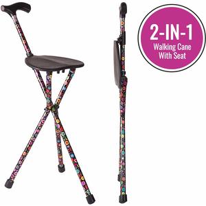 Switch Sticks Seat Stick, 2-in-1 Foldable Walking Cane Seat, Bubbles , CVS