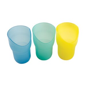 HealthSmart Nosey Drinking Cups Set, 8 Ounces, Set Of 3, Yellow, Green And Blue - 3 Ct , CVS