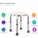 HealthSmart Compact Lightweight Shower Stool with Germ Protection, thumbnail image 1 of 5