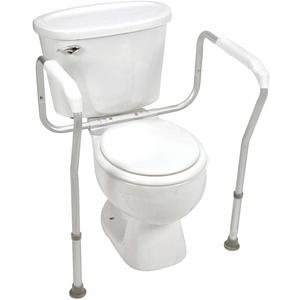 HealthSmart Germ-Free Adjustable Toilet Safety Arms Rails, White