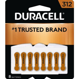 Duracell Size 312 Hearing Aid Batteries, 8/Pack (Brown)
