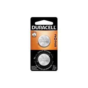 Duracell 2025 3V Lithium Coin Battery with Bitter Coating, 2/PK