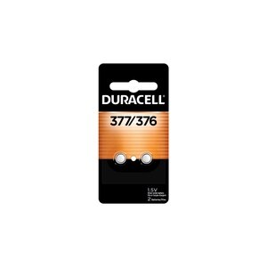Duracell 376/377 Silver Oxide Button Batteries, 2/PK