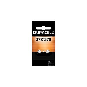  Duracell 376/377 Silver Oxide Button Batteries, 2/PK 