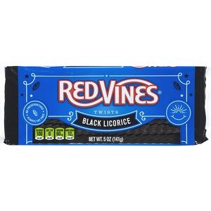 RED VINES Twists, Soft & Chewy Black Licorice Candy, 5oz Movie Tray