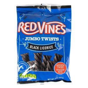  Red Vines Jumbo Black Twists, 8 OZ 