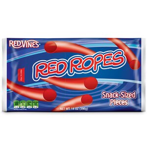 Red Vines Red Ropes Snack-Sized Licorice Candy Pieces, 14 OZ