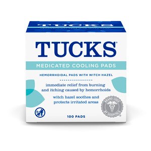 Tucks - Almohadillas refrescantes medicinales para hemorroides, 100 u.