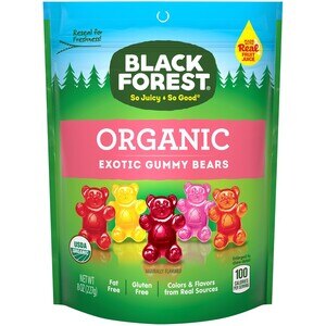  Black Forest Organic Exotic Gummy Bears, 8 OZ 