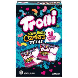 Trolli Sour Brite Crawlers Minis Valentine's Day, Friendship Exchange, 20 Individual Packs