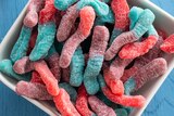 Trolli Very Berry Sour Brite Crawler Gummi Worms, Resealable Bag, 9 oz, thumbnail image 2 of 6