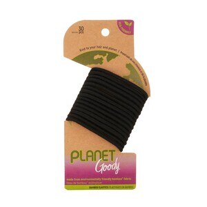 Planet Goody - Bandas elásticas de bambú, negro, 30 u.