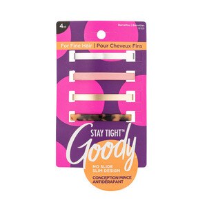 Goody Stay Tight Barrettes for Fine Hair, Assorted Colors