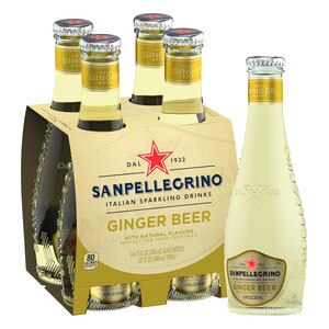 Sanpellegrino Italian Sparkling Drinks Ginger Beer, 6.76 oz. glass 4-pack 