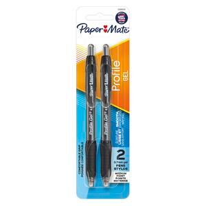 Paper Mate Profile Pens, Medium Point, Gel - 2 pens