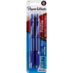  Papermate Profile World's Smoothest 1.4mm Ball Point Pens Blue 