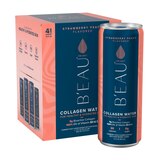 B'EAU Collagen Water, Strawberry Peach Flavored Water, 12 Fl Oz, 4 Pack, thumbnail image 1 of 9